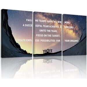 Inspirational canvas wall decoration, 3 piece motivational poster